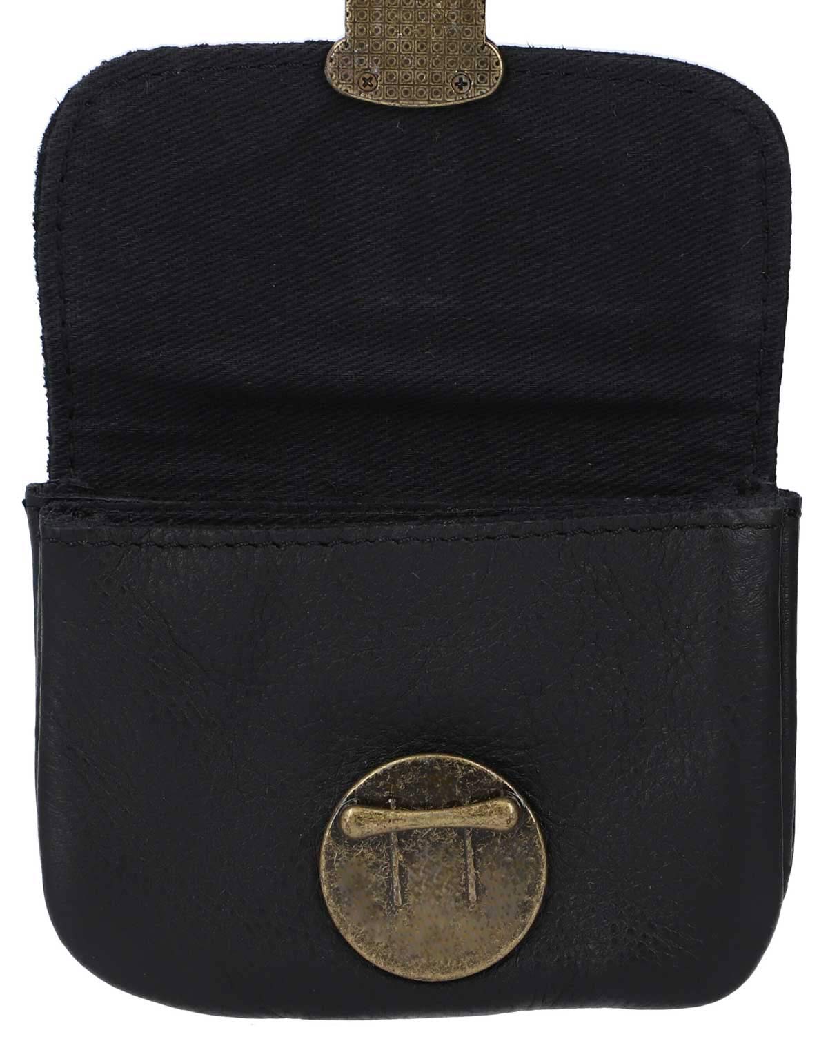 Gusti Eskil Bauchtasche Aus Leder – Gürteltasche Für Festival & Alltag, Schwarz