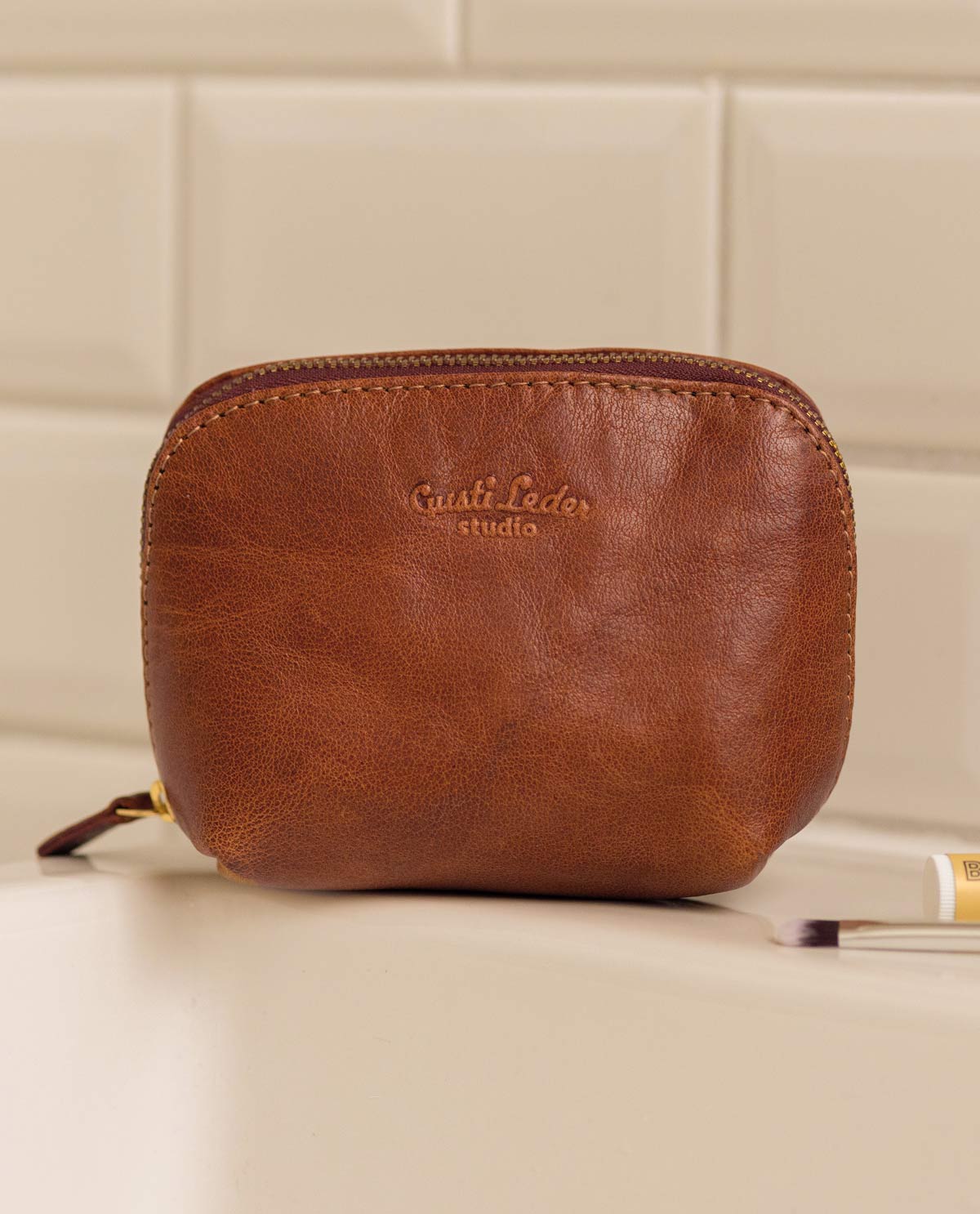 Showudesigns Kosmetiktasche Aus Leder Für Damen – Süßer Westie, Wasserdicht & Praktisch, 27,5x17x8,5 Cm
