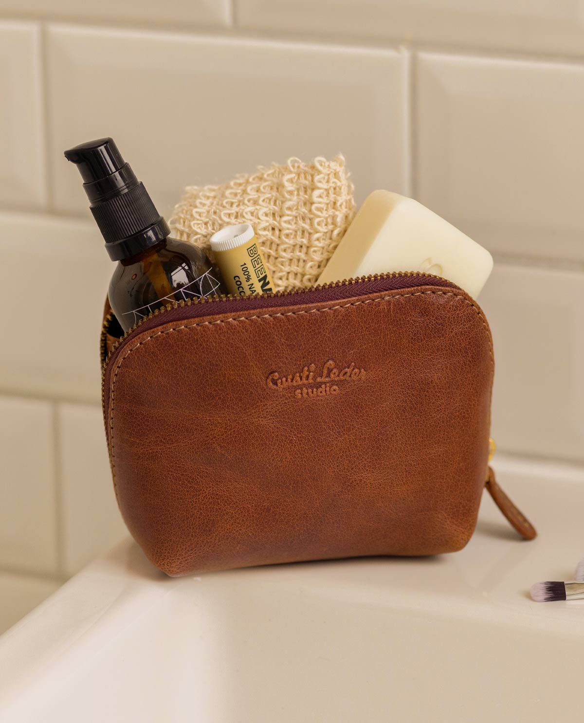Showudesigns Kosmetiktasche Aus Leder Für Damen – Süßer Westie, Wasserdicht & Praktisch, 27,5x17x8,5 Cm