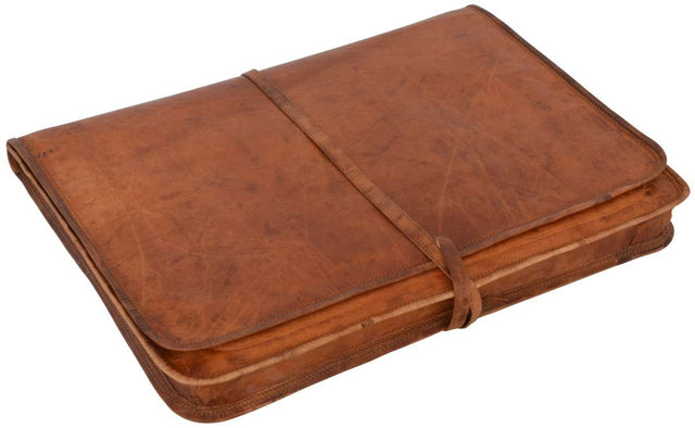 Brown goat leather laptop sleeve